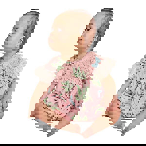 Cath Kidston Baby Girls Printed Broderie Romper - Pink - 