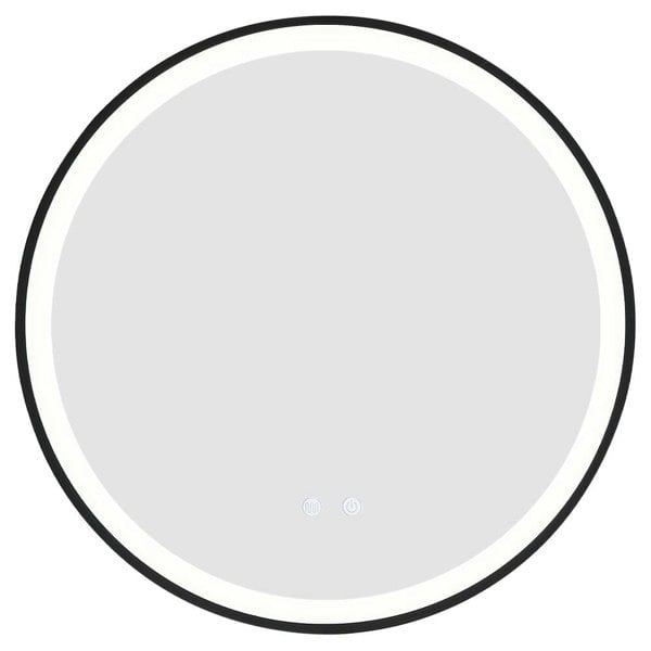 Round Metal Framed LED Wall Mirror Bathroom Mirrors Living and Home