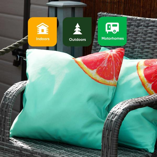 Gardenwize Pair of Outdoor Scatter Cushions – Grapefruit Design