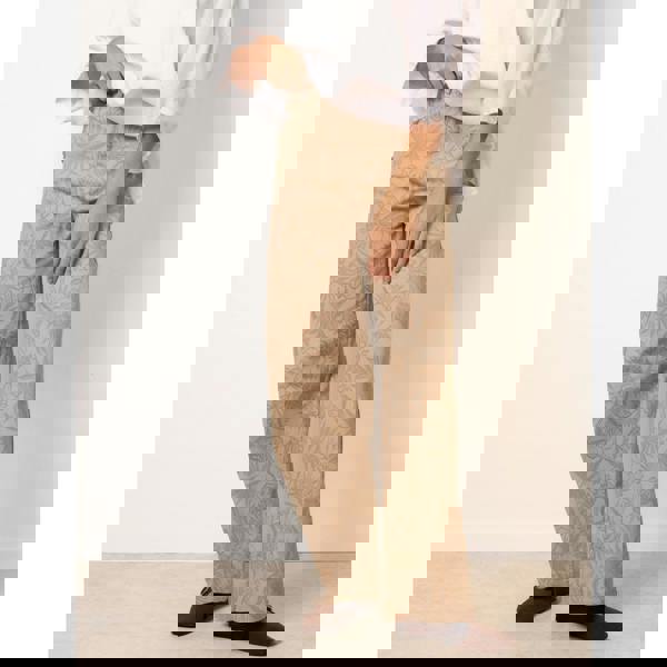 Blue Vanilla Floral Printed Flared Jeans