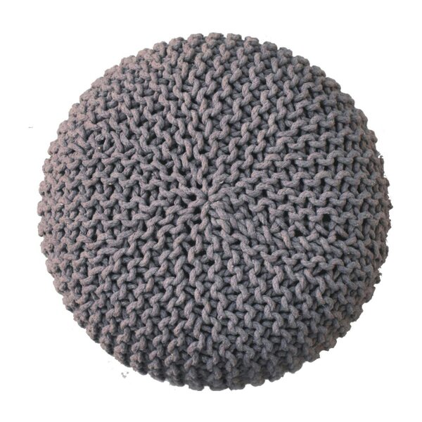 Wyld Haus Bergamo Woven Grey Round Footstool