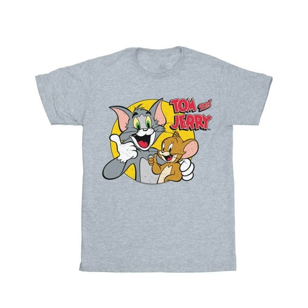 Tom And Jerry Mens Thumbs Up T-Shirt - Sports Grey