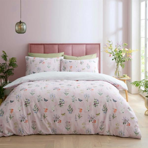RHS Enchanted Butterfly Garden Pink Duvet Cover Set