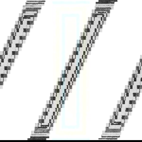 Moodi Shaggy Green Rug, Bordered design, underfloor heating | THE RUGS