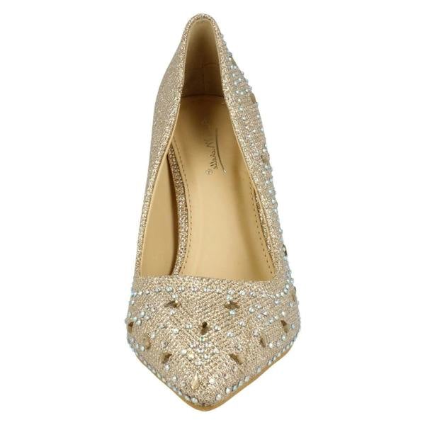 Anne Michelle Ladies Anne Michelle Diamante Detail Court Shoes