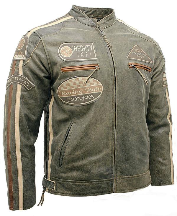 Infinity Leather Mens Racing Leather Biker Jacket-Portland