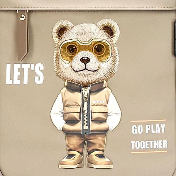 Nimmy Friends Nimmy Cool & Cute 2.0 Brown Bear Laptop Backpack with Detachable Pouch Khaki - N-KM-DNBB-011-A