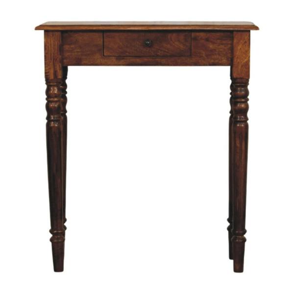 Artisan Furniture Solid Wood Turned Legs 1 Drawer Chestnut Console