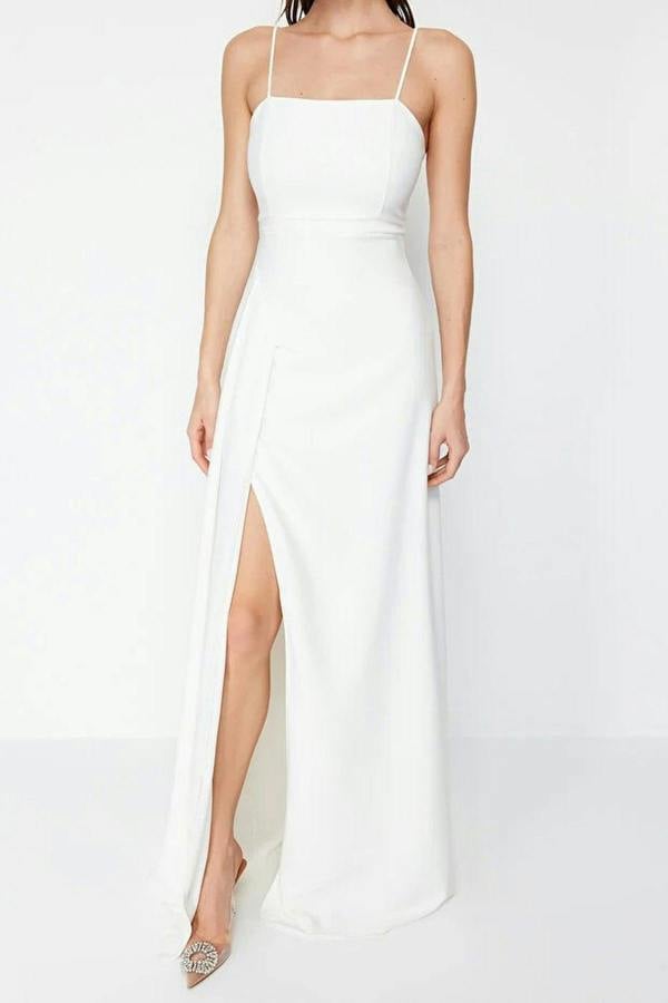Bridal Strapless Sweetheart Neckline A-Line Maxi Dress