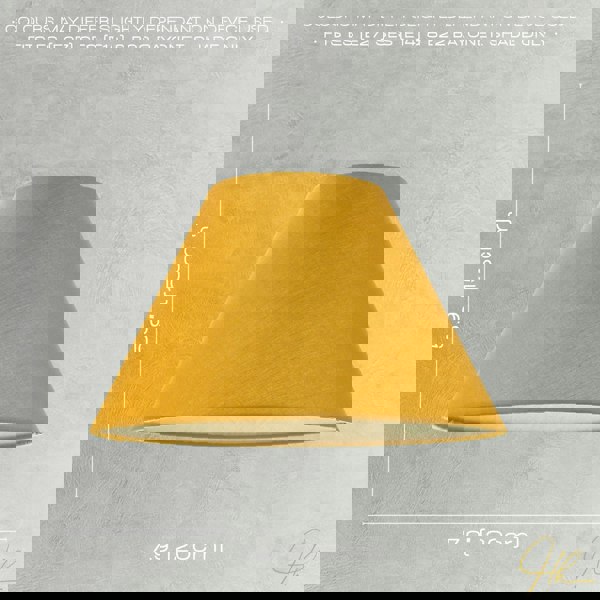 Traditional 8 Inch Mustard Ochre Cotton Fabric Coolie Lamp Shade Image 6