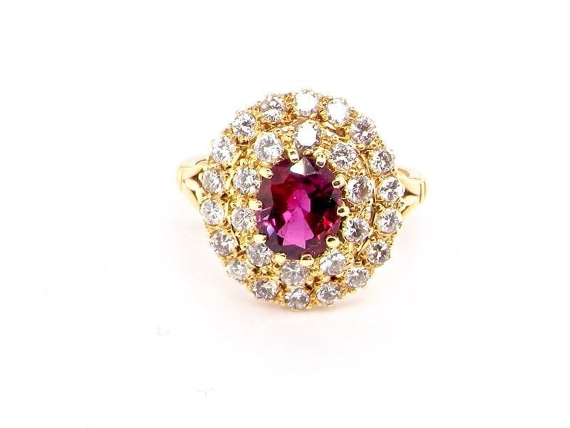 Vintage Tom A ruby and diamond cluster ring