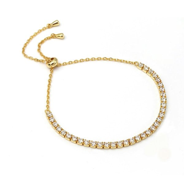 Say It With Adjustable Tennis Bracelet - Yellow Gold Plated