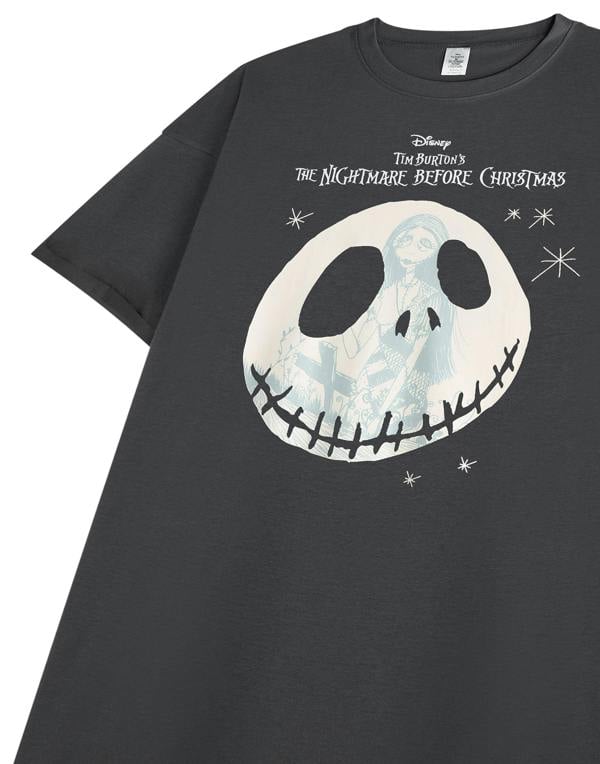Disney The Nightmare Before Christmas Womens Black Sally & Jack Short Sleeve Nightdress