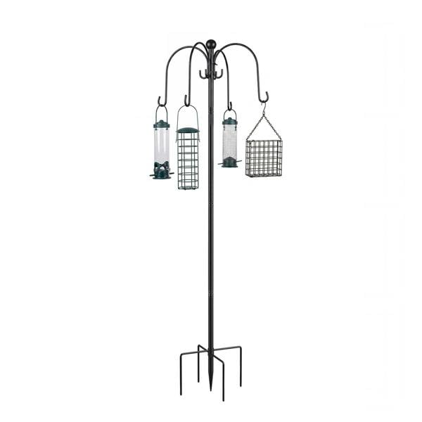TOQUE Complete Bird Feeding Station Outdoor Garden Wild Birds Feeder 4 Feeders
