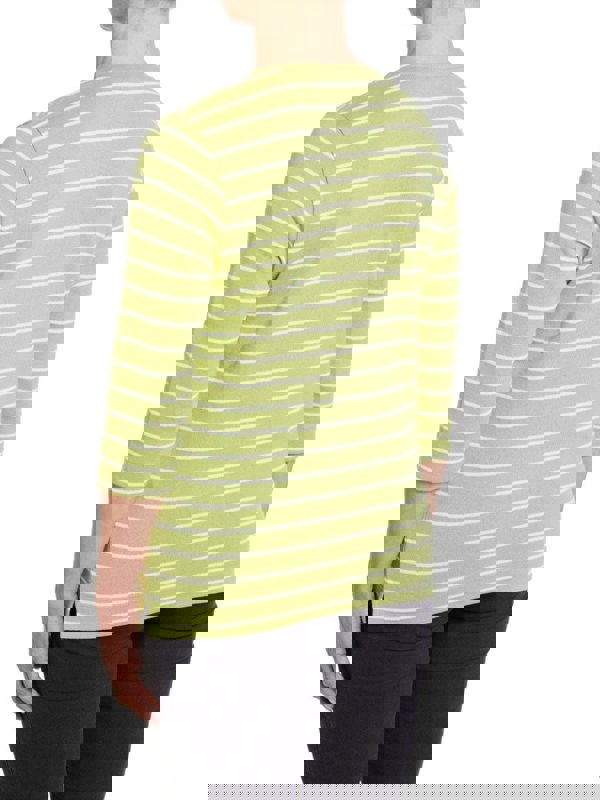 PennyPlain Scoop Neck Striped Top Top - Kiwi