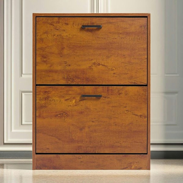 Rafaelo Mobilia 2 Drawer Shoe Storage Cabinet Oak