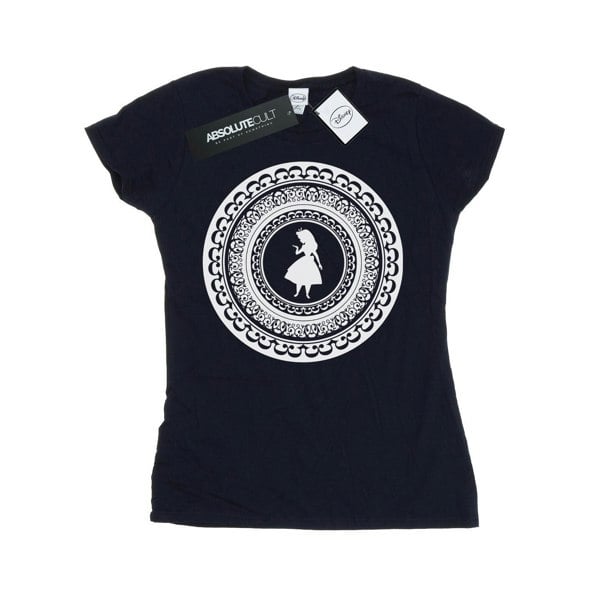 Disney Womens/Ladies Alice In Wonderland Circle Cotton T-Shirt - Navy Blue