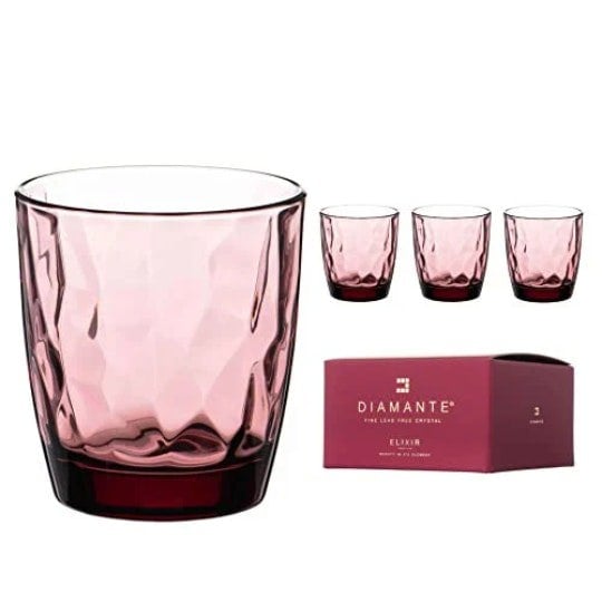 Diamante All Rounder Coloured Tumblers ‘Mosaic Pink Lilac’ – Set of 4