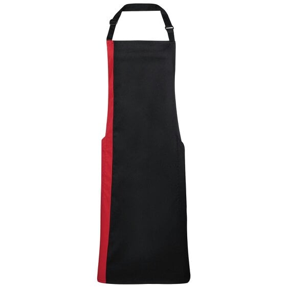 Premier Contrast Bibbed Full Apron - Black/Red