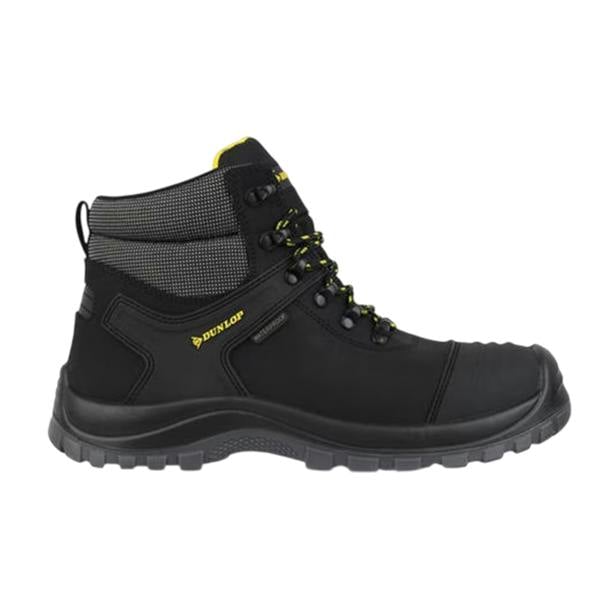 Dunlop Mens Nova Logo Leather Steel Toe Cap Safety Boots - Black - 