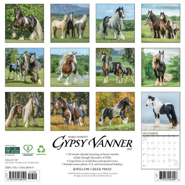 Gypsy Vanner Horse Calendar 2027, Wall Calendars, Month To View, Animals, Gift