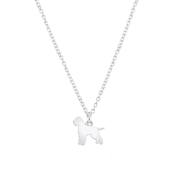Lagotto Romagnolo Silhouette Silver Necklace - Personalised - MYLEE London