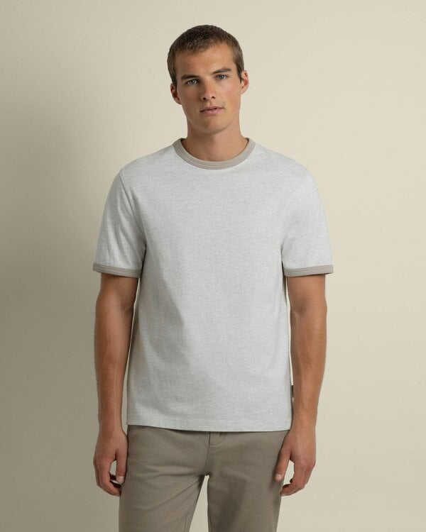Larsson & Co Erikson - Contrast Trim T-Shirt - Gry/Stn