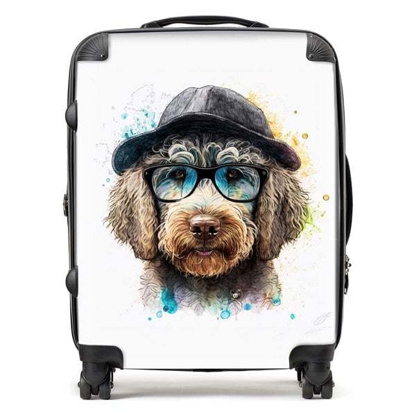 Warren Reed Labradoodle Dog Face Splashart Suitcase