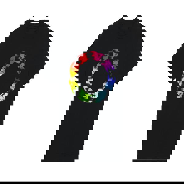 Givenchy Rainbow Circle Logo Oversized T-Shirt   in  Black