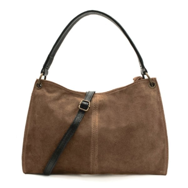 Kitise Genuine Italian Suede Leather Stylish Small Shoulder Bag With Detachable Strap