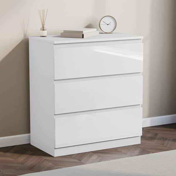 Vida Designs Glinton 3 Drawer Chest, Black
