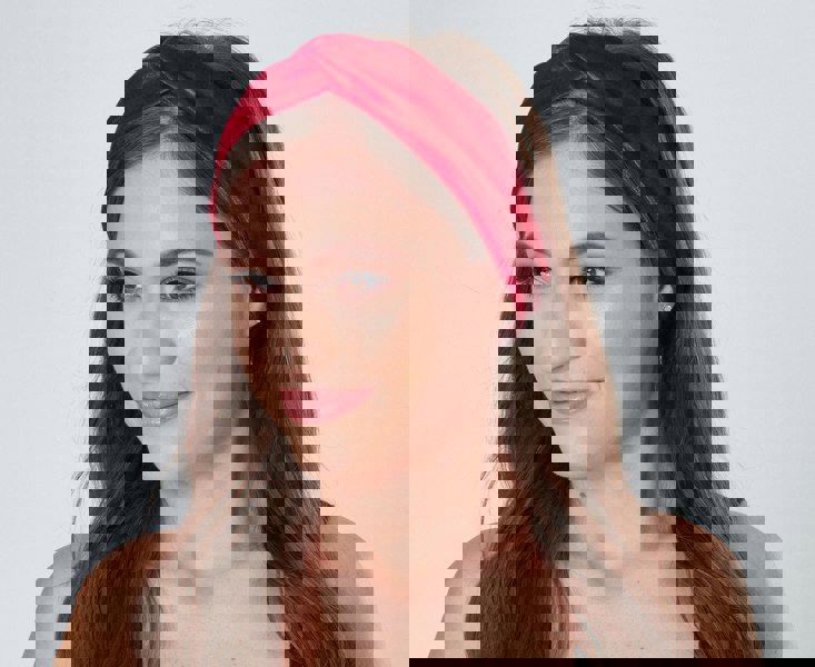 Antonia York Magenta Red Velour Velvet Headband | Tess Twisted Knot Bandana