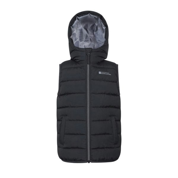 Mountain Warehouse Kids Rocko Water Resistant Hooded Sleeveless Body Warmer - Black