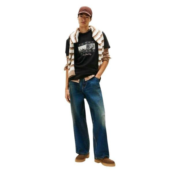 Tommy Jeans Unisex Adult Cotton Regular T-Shirt - Black - 