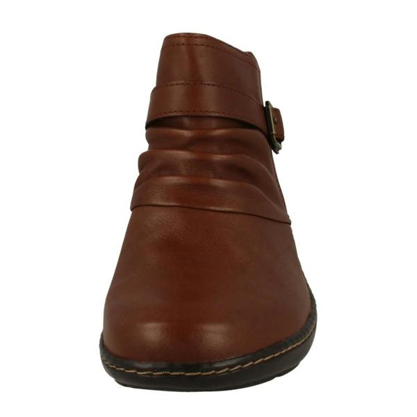 Clarks Ladies Clarks Buckle Detailed Ankle Boots Cora Rouched