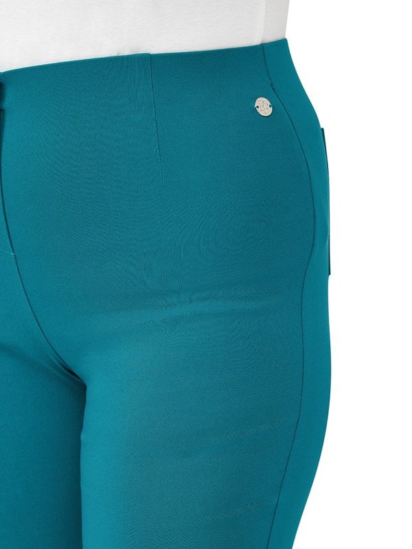 PennyPlain Cropped Bengaline Trousers - Teal