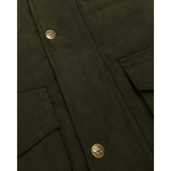 Branded press studs and placket on the Hoggs of Fife Glenbervie quilted gilet