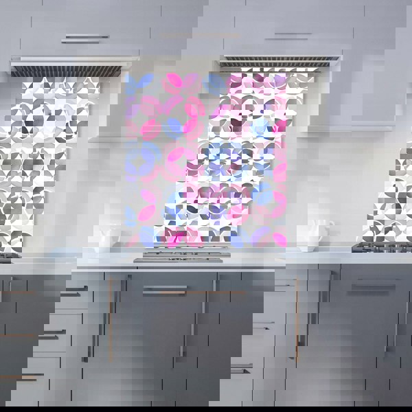 Warren Reed - Designer Interlocking Pink Blue Shape Kitchen Splashback