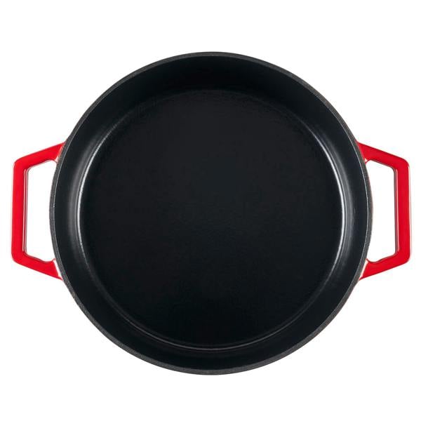 Cooks Professional 28cm Shallow Cast Iron Casserole | Red