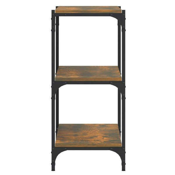Berkfield Book Cabinet Smoked Oak 100x33x70.5 cm Engineered Wood and Steel