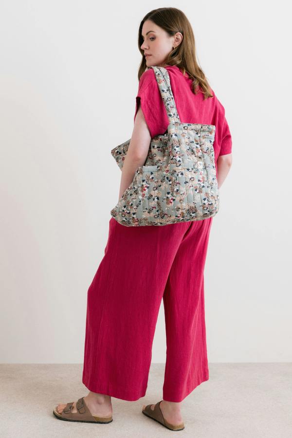 Lily & Me Ditsy Print Quilted Tote Bag Ocean