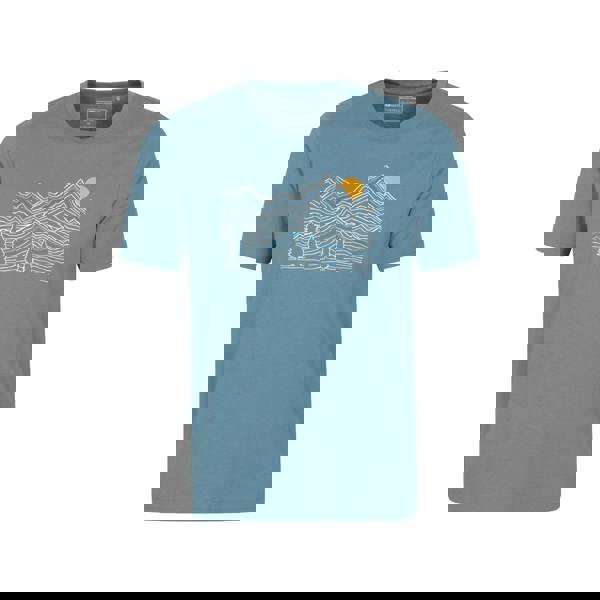 Mountain Warehouse Mens Linear Organic T-Shirt - Blue