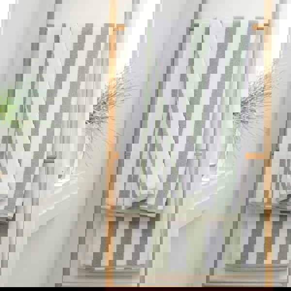 Bianca Reversible Stripe Cotton Jacquard Towel