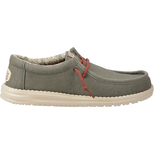 HEYDUDE Wally Waxed Canvas Shoes - Olive