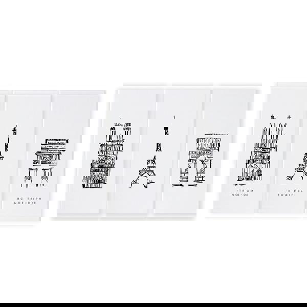 Wall Art Framed For Living Room | Set of 3 Paris Landmarks Wall art Prints