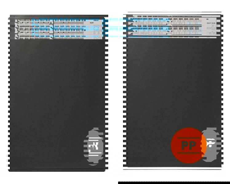 Durable Calendar Desk Mat Clear Overlay Notes Protector Pad | 65x48 cm | Black