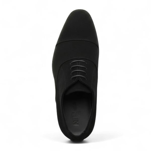 Dolcetto Men’s Black Faux Suede Leather Lace-Up Derby Oxford Shoes
