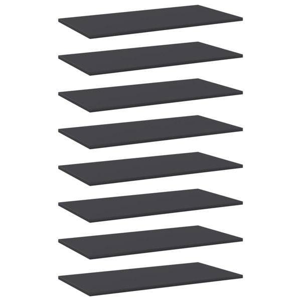Berkfield Bookshelf Boards 8 pcs Grey 80x40x1.5 cm Engineered Wood