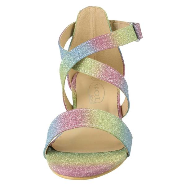 Spot On Girls Spot On Heeled Glitter Sandals H1125