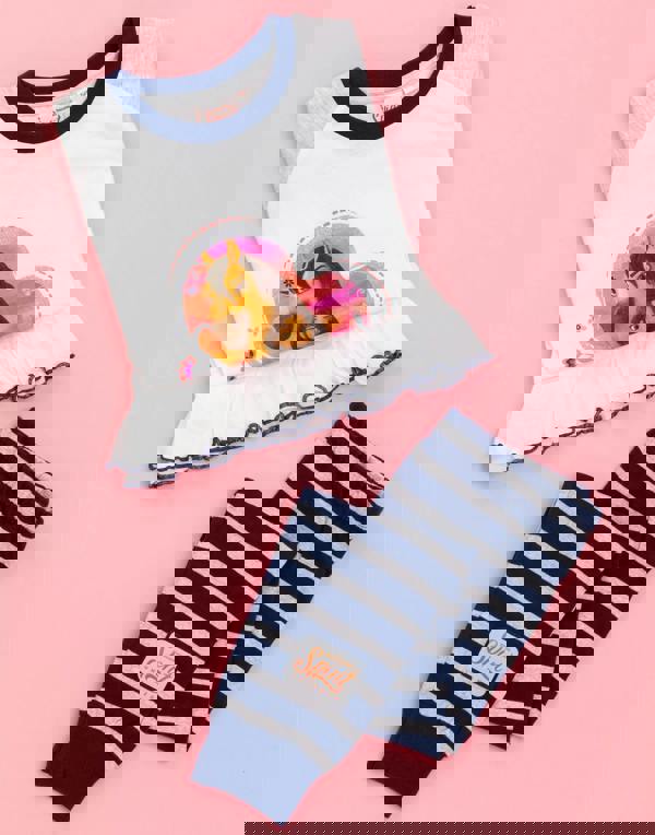 DreamWorks Girls Blue Spirit Character Placement Print Long Sleeve Long Leg Pyjama Set